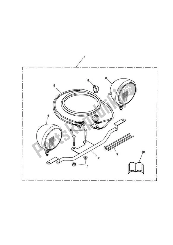 All parts for the Light Bar Kit of the Triumph America Carburettor 790 2002 - 2007